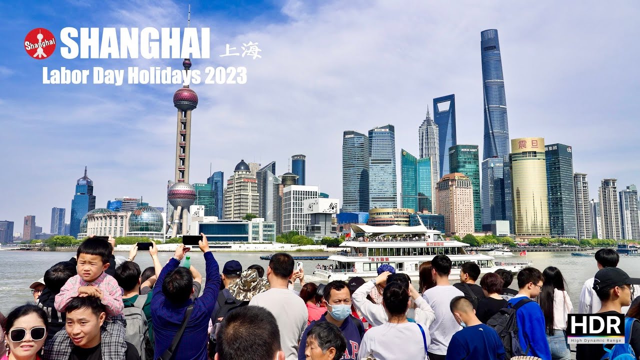 Shanghai on Labor Day Holidays - The Bund to East Nanjing Road - 4K HDR