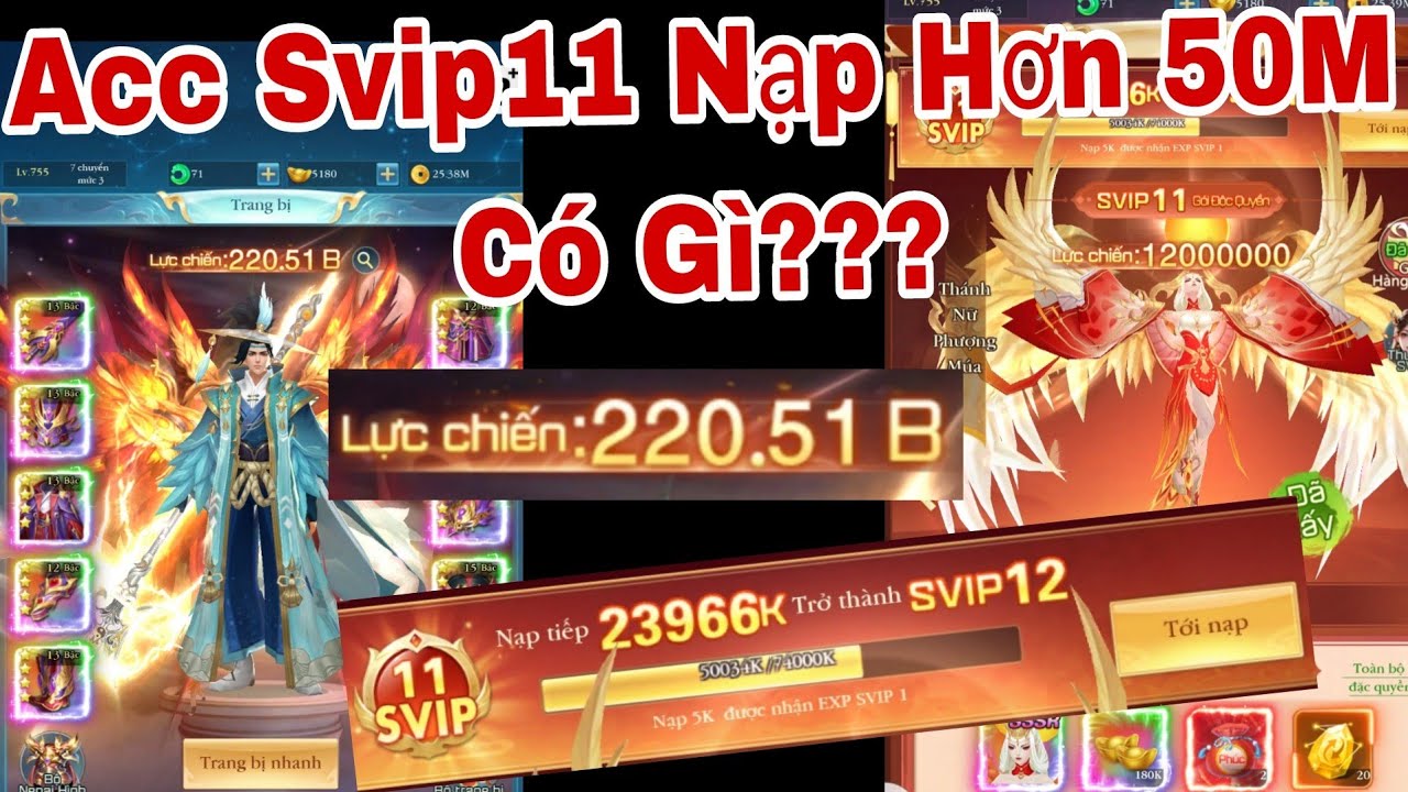 Top1 Liên Sever Game Nhất Kiếm Phục Ma Svip11 Nạp Hơn 50M Có Gì | ttđp