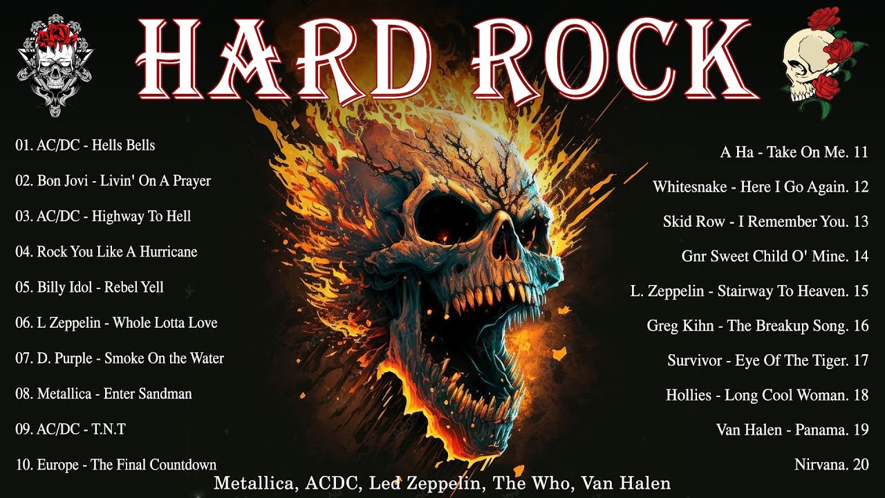 HARD ROCK 70s 80s 90s 🍷 Top 10 Greatest Hard Rock Music In The Century