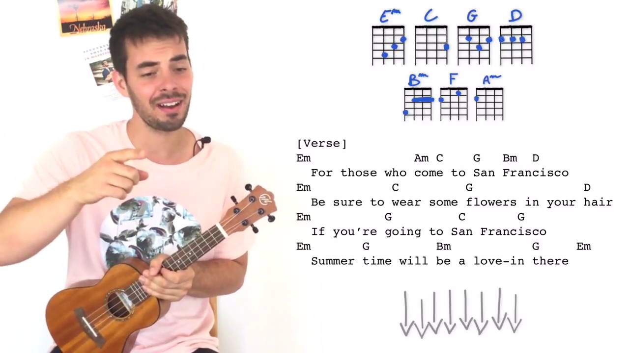 San Francisco - ukulele tutorial - Scott McKenzie w/ easy chords & key change