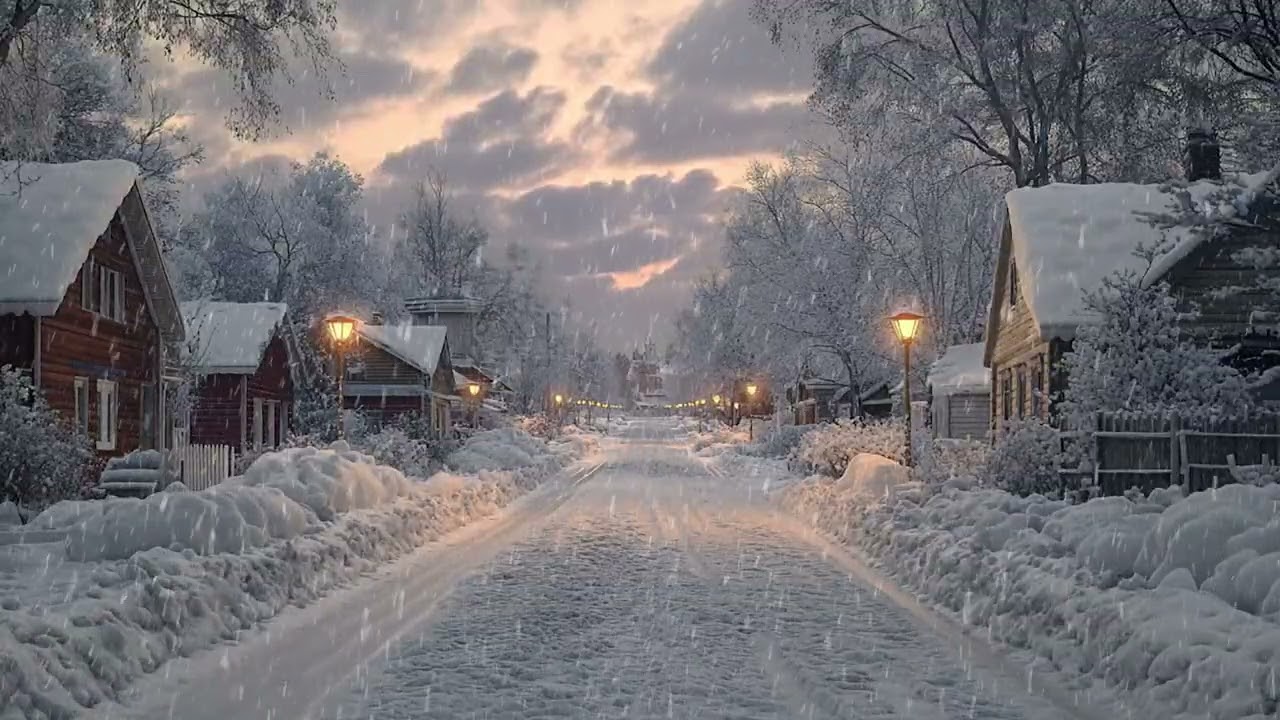 Peaceful Snow Scene to Release Stress and Feel Safe in Winter Silence