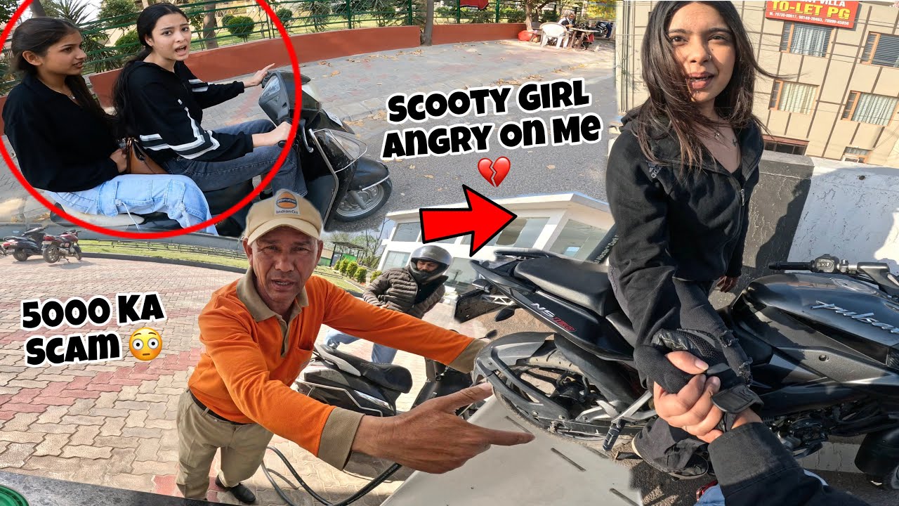 Scooty Girl Angry On Me 💔Petrol pump Walo Ne Scam Ker dia 😳 Prachi Ne New Bike Leee Li 😍