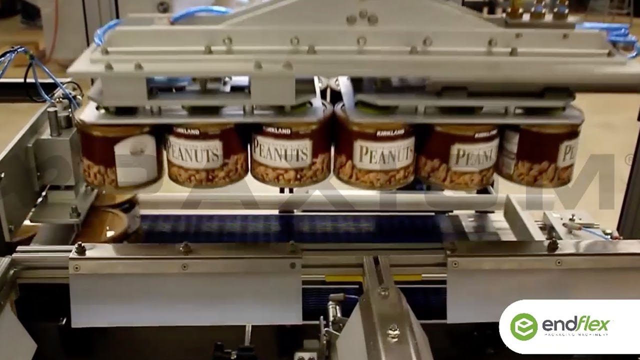 EndFlex snack food and nut tray packing machine for cans, jars and containers