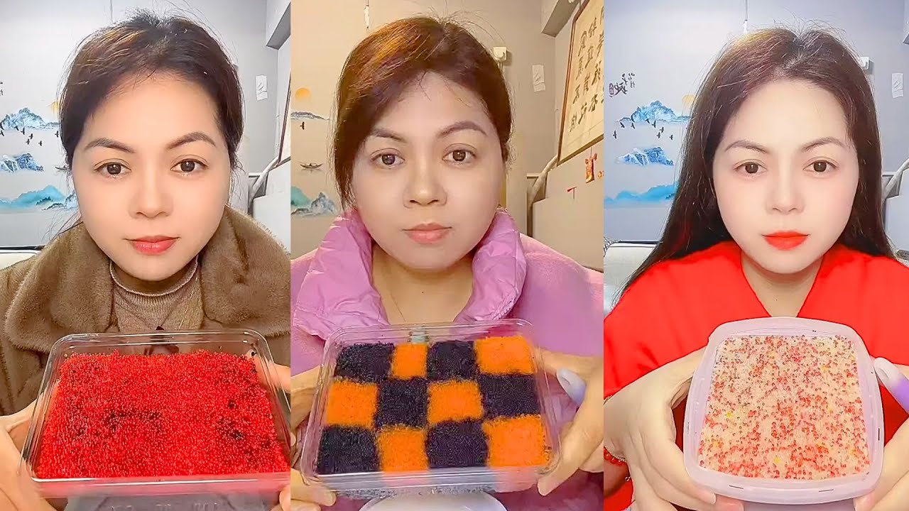 Chinese Colorful Fish Roe ASMR | Layered Seafood Eating Sounds #57