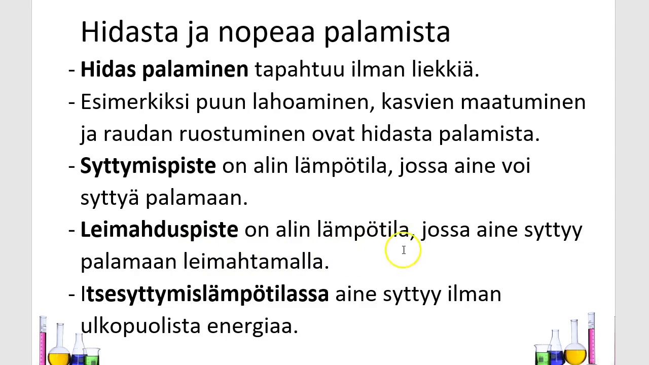 Kemia (7): Kappale 12: Palaminen