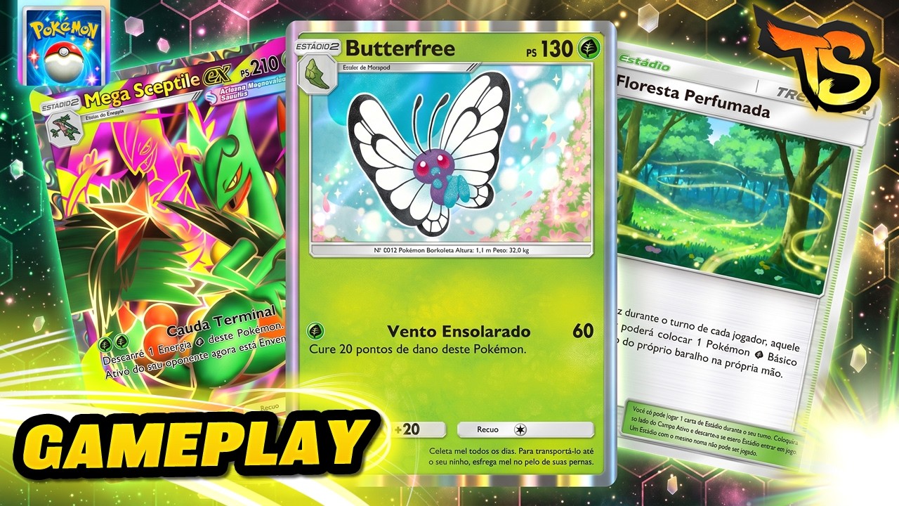 VELOCIDADE! Deck Butterfree e Mega Sceptile deixa os oponentes SEM REA&Ccedil;&Atilde;O no Pok&eacute;mon TCG Pocket!