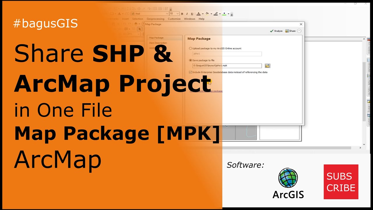 ArcGIS | Share SHP & ArcMap Project in one file Map Package [ MPK ]