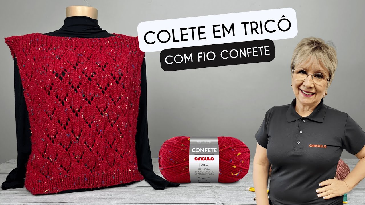 COLETE EM TRICO COM FIO CONFETE - VITORIA QUINTAL