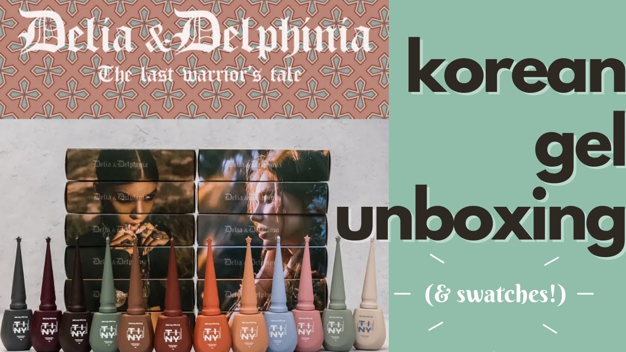 unboxing tiny gel polishes - delia and delphinia collection - korean gel haul with swatches