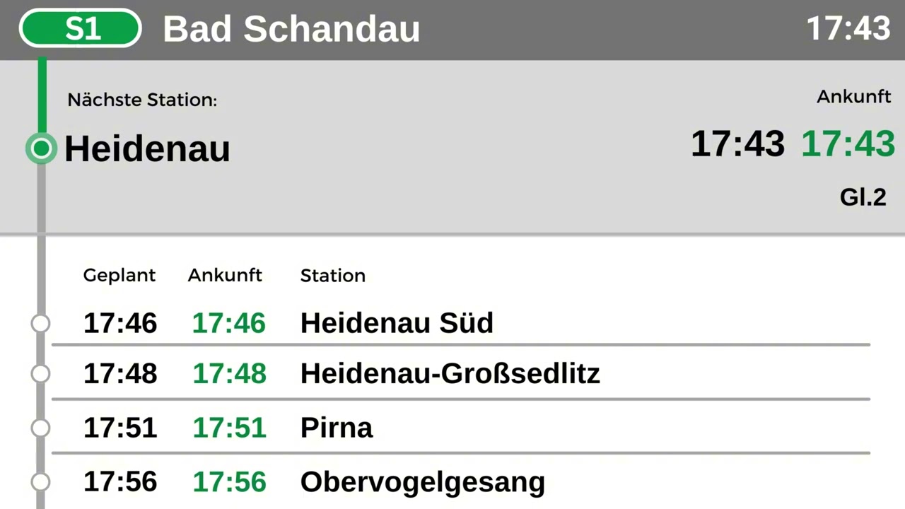 [S Bahn Dresden] Ansagen S1 Meißen Triebischtal-Schöna