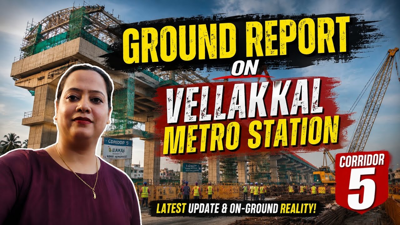 📍Строительство 2-й очереди метро в Ченнаи | Станция метро Vellakkal обретает форму | Коридор 5