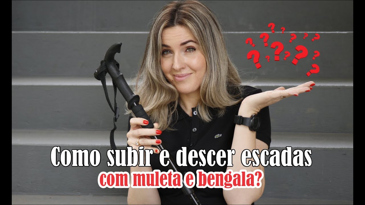 Como subir e descer escadas com muleta e bengala? #muleta #bengala #comoandar #fisioterapia