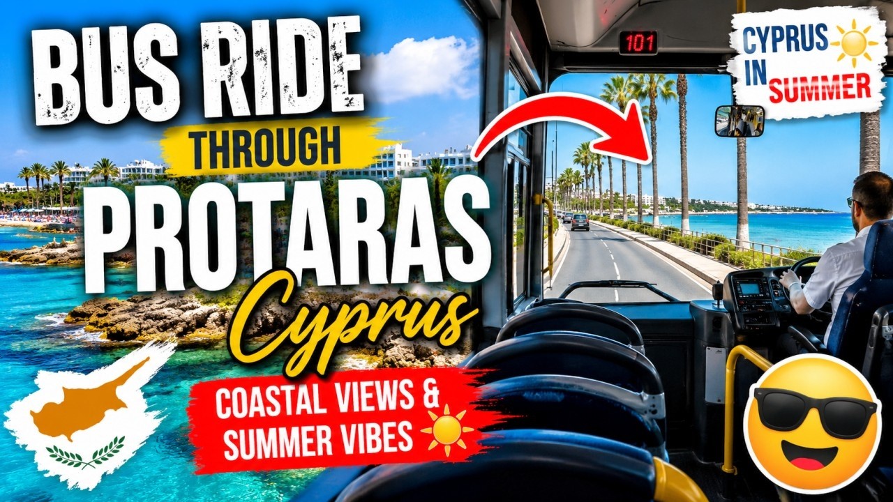Bus Ride Through Protaras, Cyprus 🇨🇾 | Coastal Views & Summer Vibes