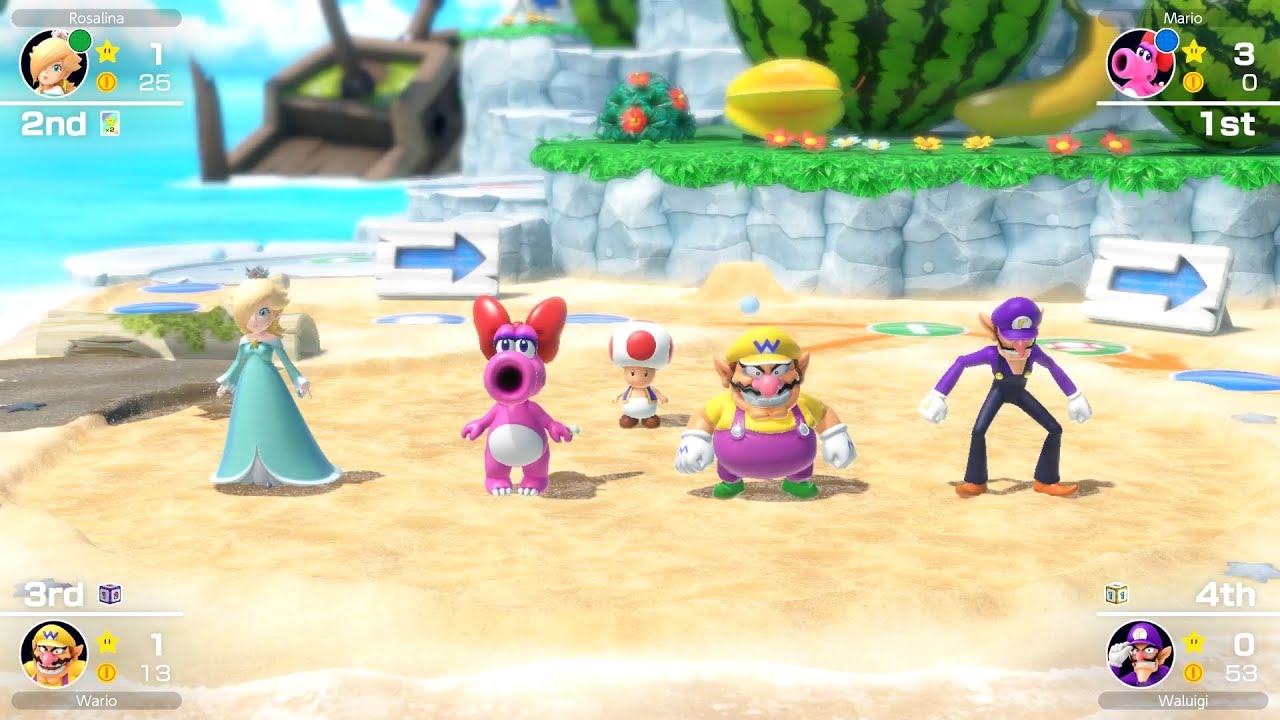 Mario Party Superstars #312 Yoshi's Tropical Island Birdo vs Wario vs Waluigi vs Rosalina