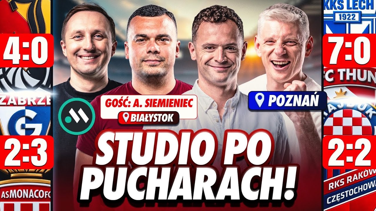 LECH I JAGA NIEMAL W LIDZE EUROPY! RAK&Oacute;W WYRWAŁ REMIS! G&Oacute;RNIK - AS MONACO 2:3: STUDIO PO PUCHARACH!