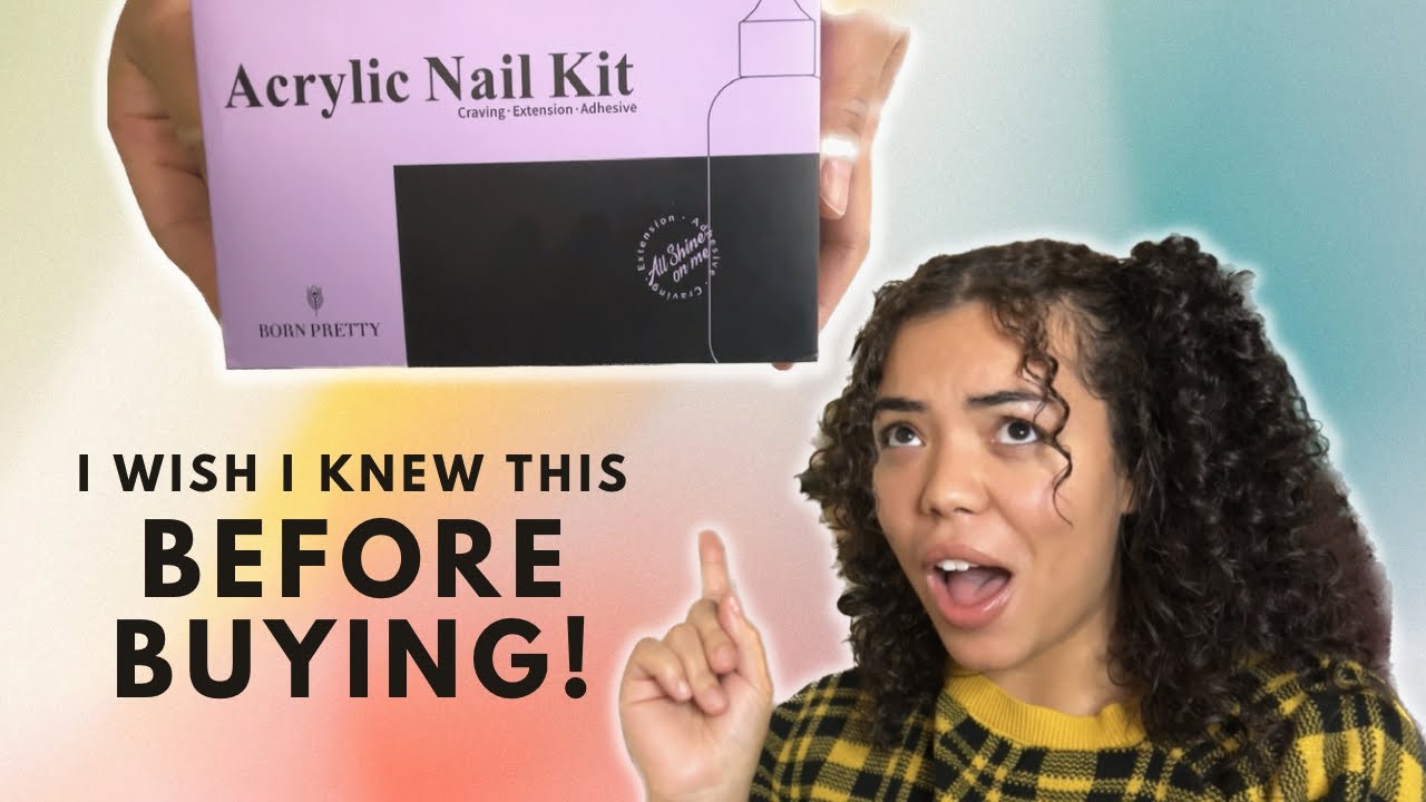 TRYING CHEAP $12 ACRYLIC NAIL KIT 💅🏽| #bornpretty acrylic kit amazon
