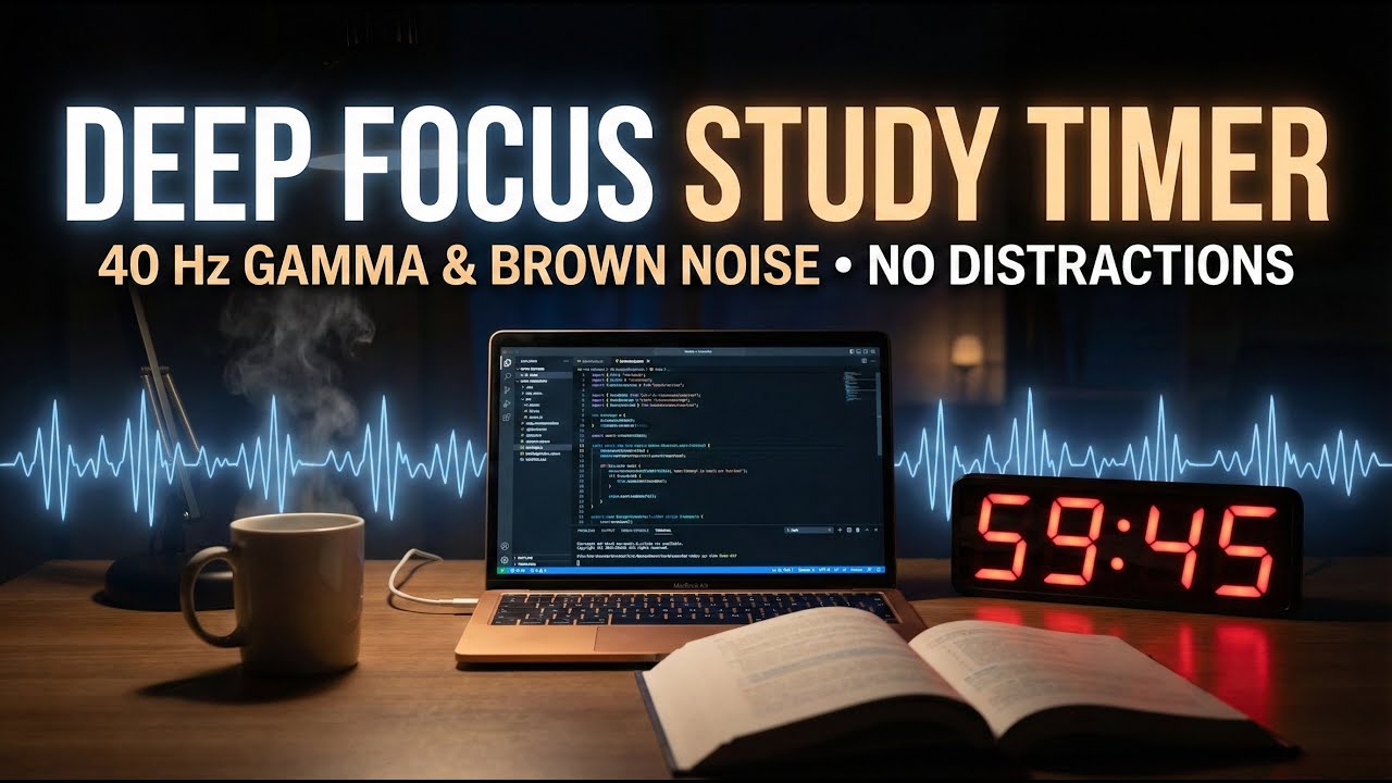🔴 LIVE - ACTIVATE HYPERFOCUS 🧠  MONDAY DEEP WORK ⚡ 40 Hz Gamma Waves + Brown Noise (ADHD Relief)