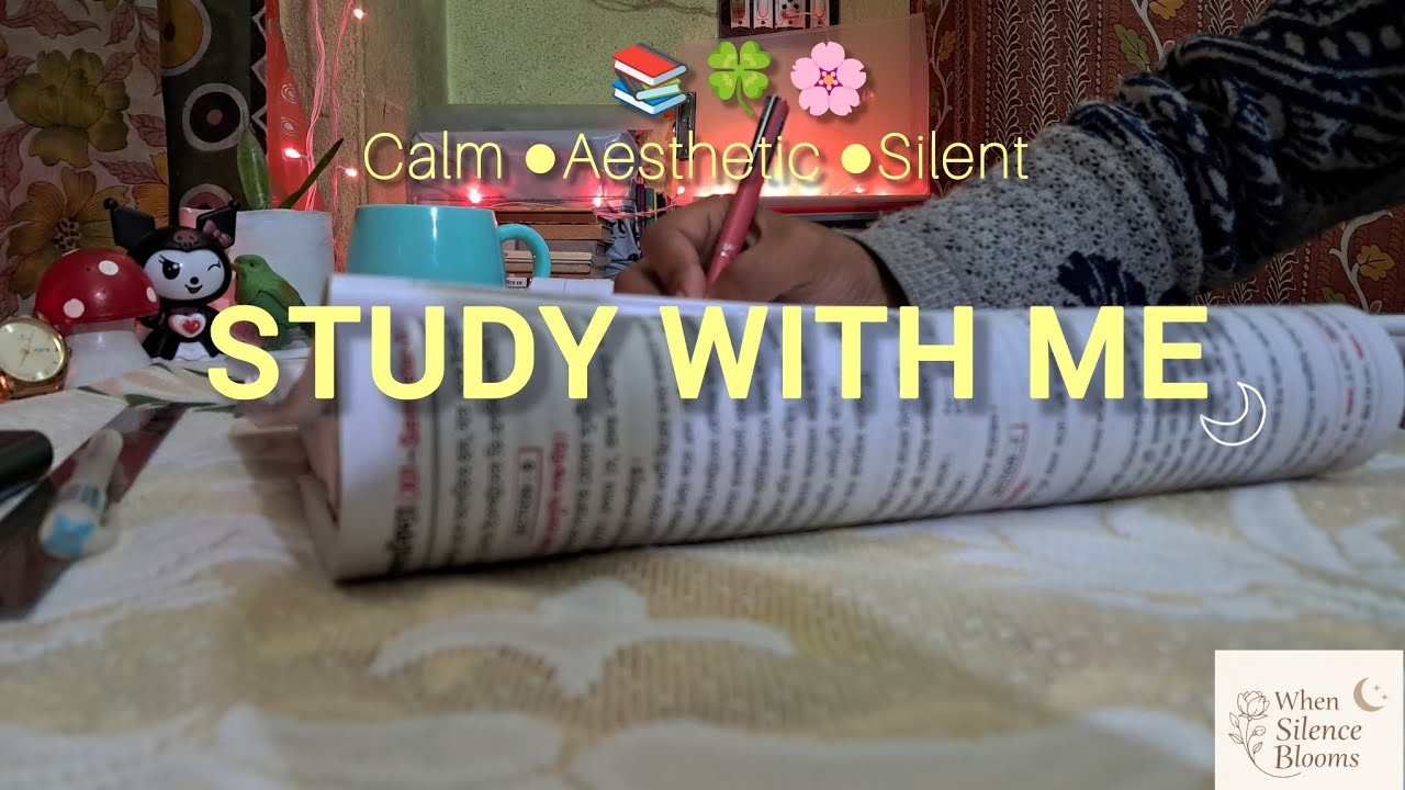 1 Hour Study With Me 📚🍀🌸 | Silent | Calm & Aesthetic