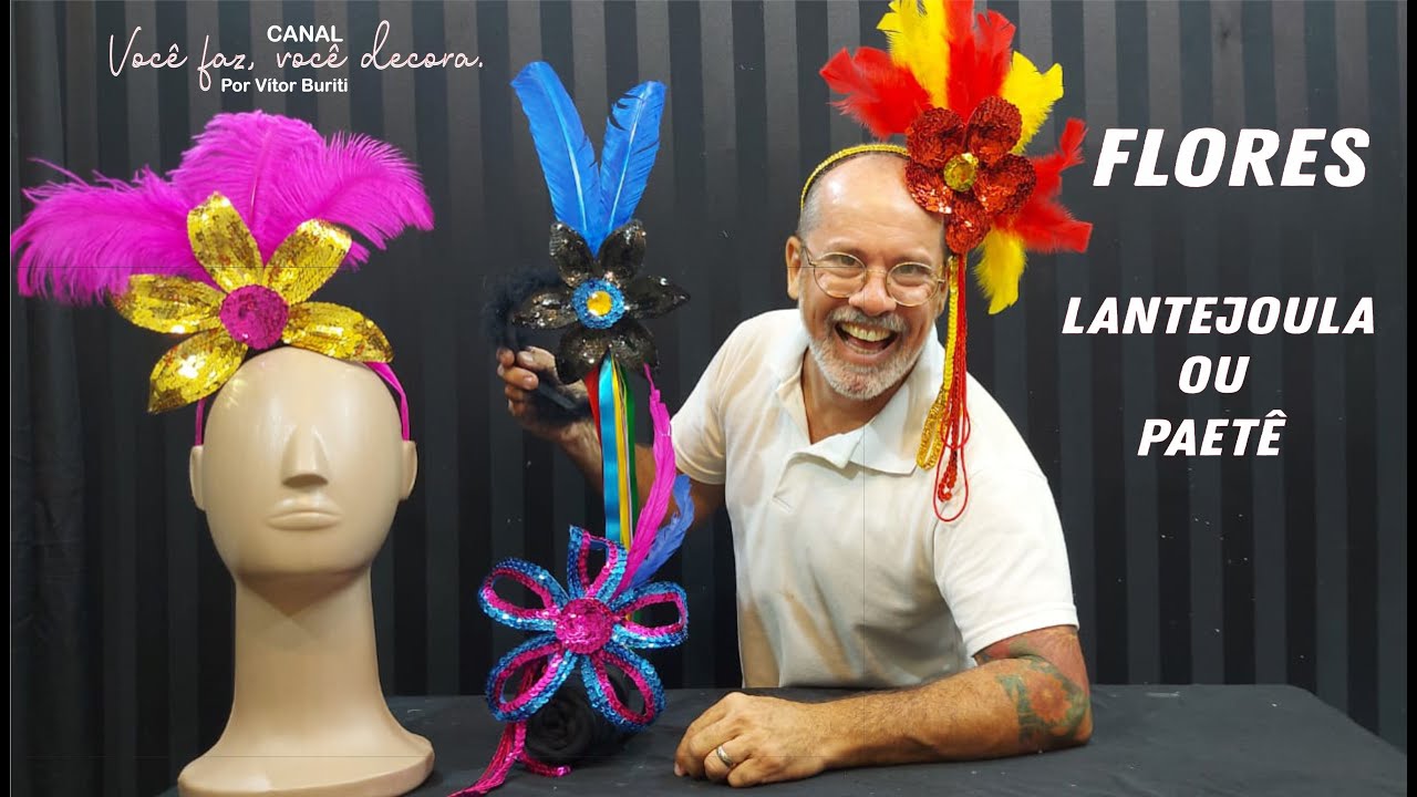 PASSO A PASSO DE COMO FAZER FLORES COM PAETÊS E LANTEJOULAS E DE COMO PRODUZIR TIARAS PARA CARNAVAL