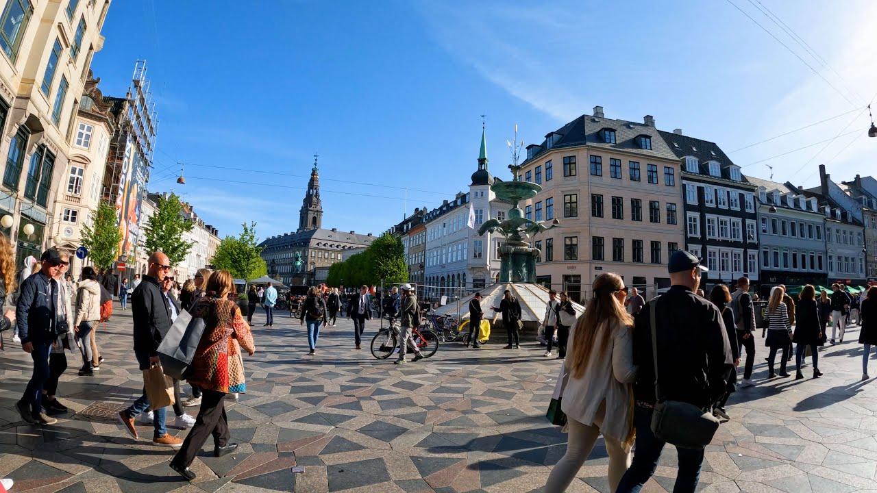 COPENHAGEN STROGET SHOPPING STREET - 4K DENMARK🏰🌈🇩🇰💂