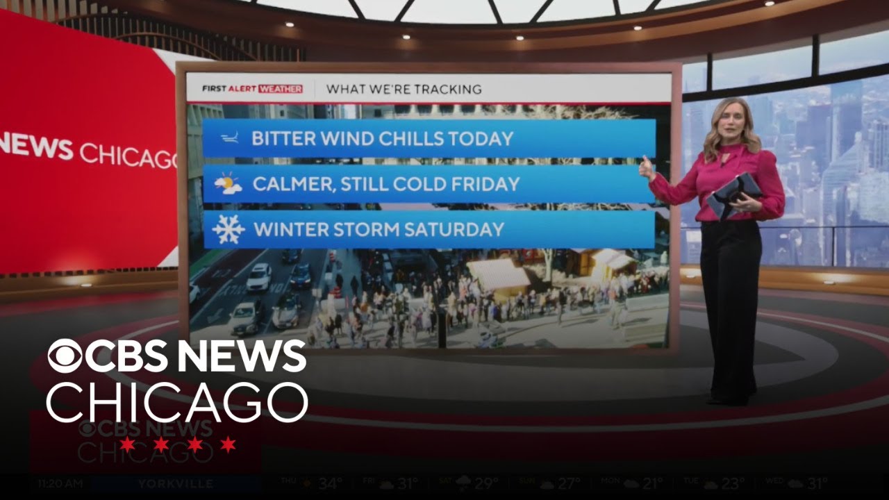 Bitter wind chills Thanksgiving Day, winter storm Saturday in Chicago