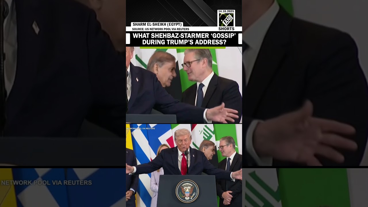 WATCH: Pak PM Shehbaz, UK PM Starmer gossip during Trump&rsquo;s Gaza peace summit address
