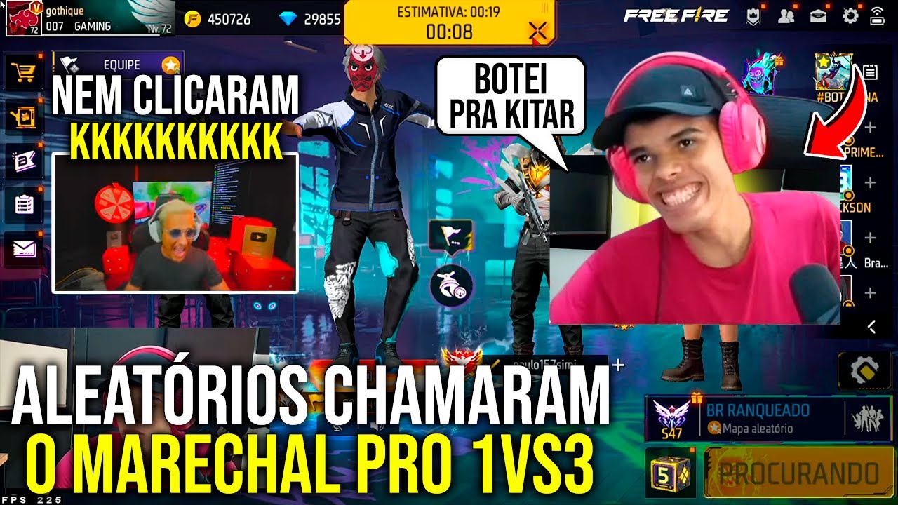ESSES ALEATÓRIOS CHAMARAM O MARECHAL PRO 1VS3 E SE ARREPEDERAM - NO FREE FIRE