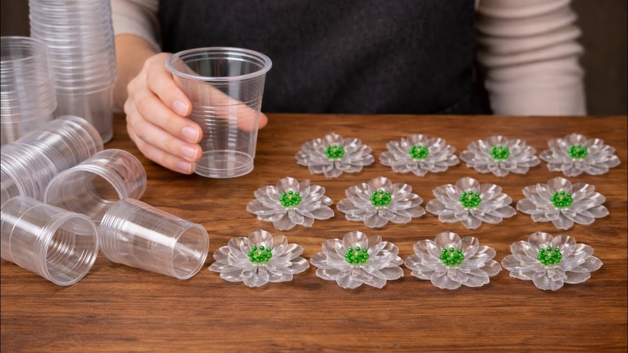 Don’t Throw Them Away! Make Gorgeous Flowers from Used Plastic Cups!