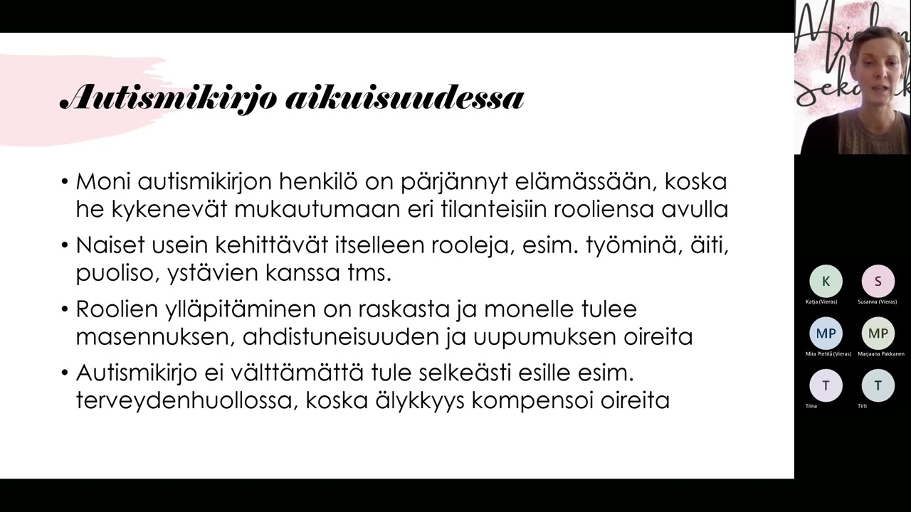 Autisminkirjon piirteet aikuisella
