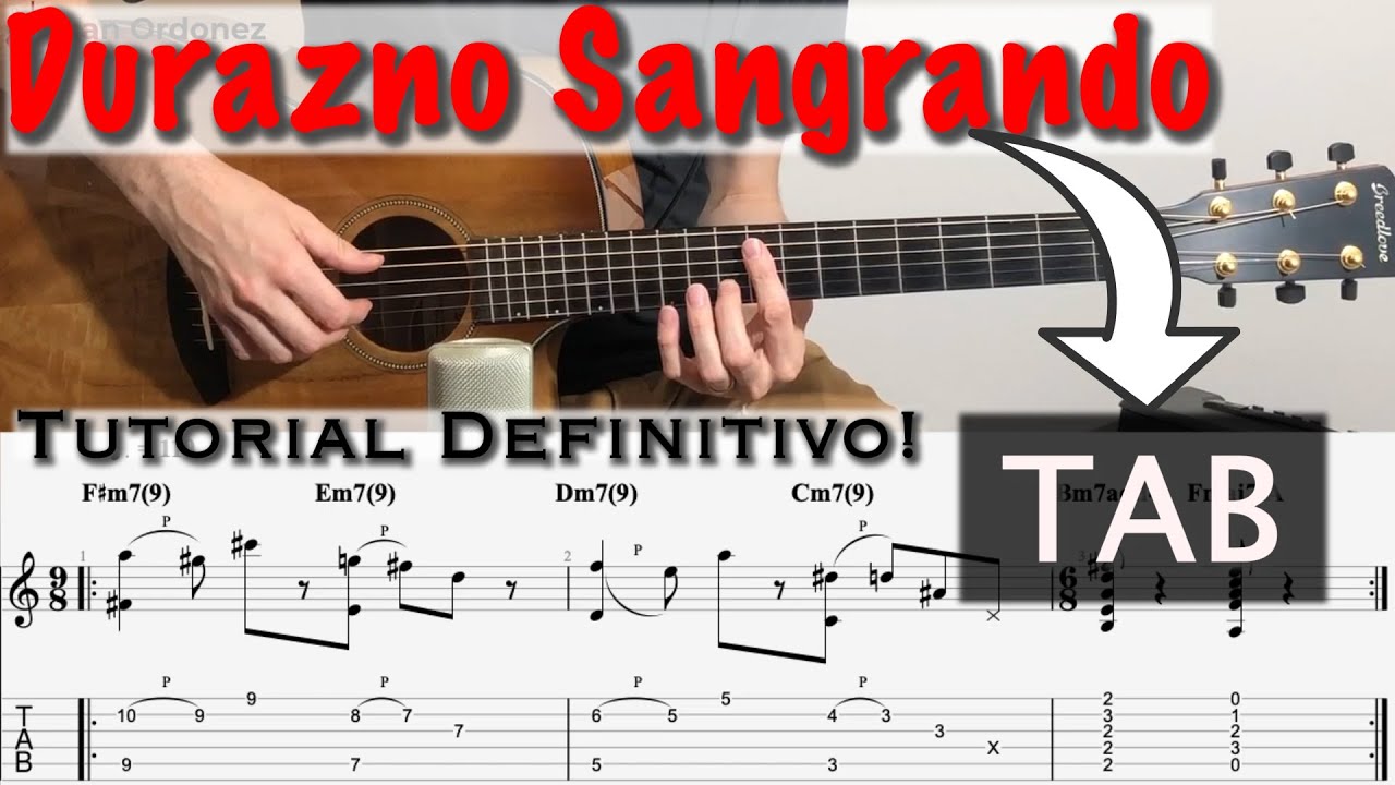 🍑 ¿Cómo tocar Durazno Sangrando de Spinetta? 🍑  con SOLO, Acordes EXACTOS y Tablatura Completa (TAB)