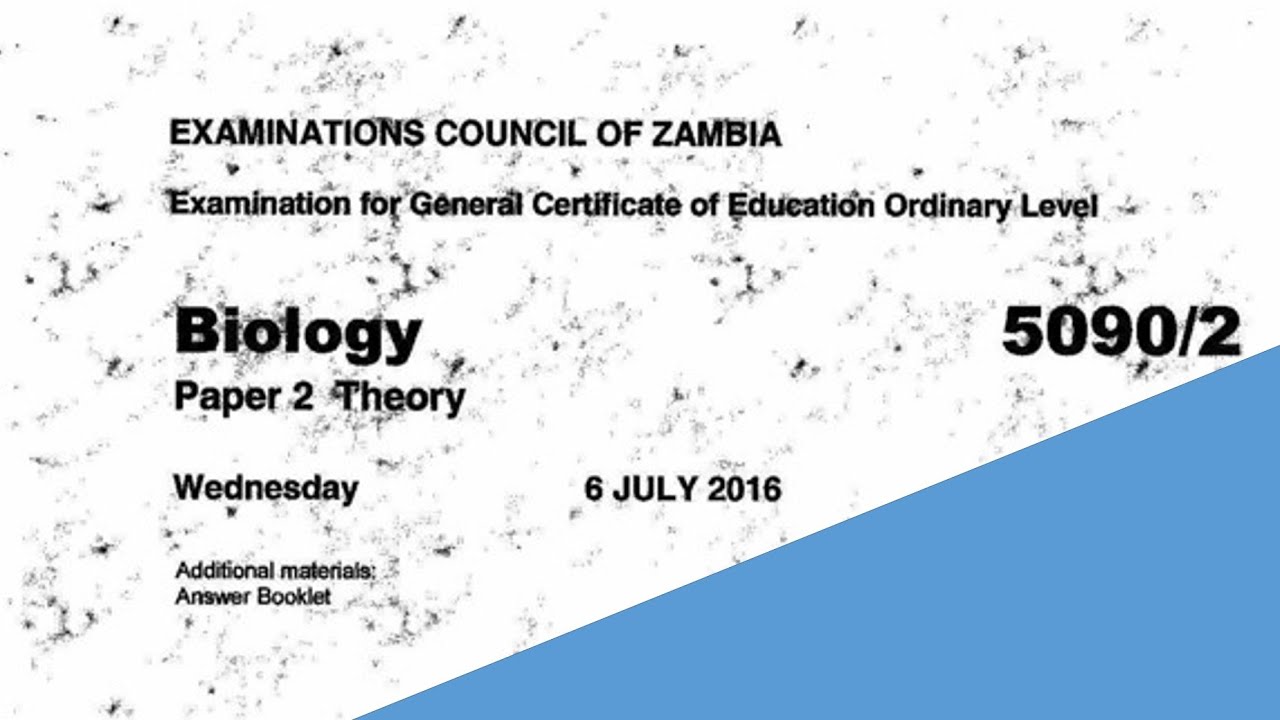 Biology paper 2 2016 gce