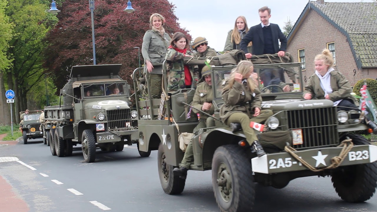 (1/2) [Eemnes] Optocht van Legervoertuigen door gooi en vechtstreek het gooi bevrijdt 2019