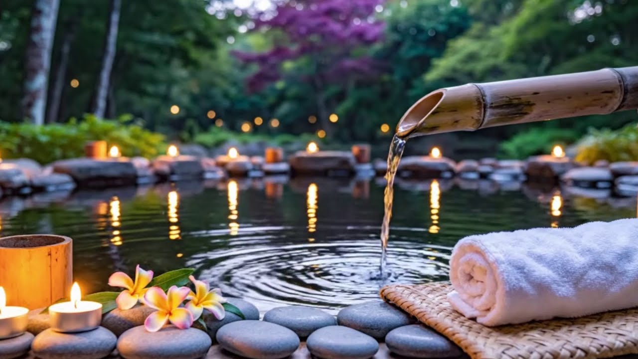 Healing Music with Bamboo Water Fountain 🌿 Relaxing Sounds for Anxiety, Stress and Deep Sleep