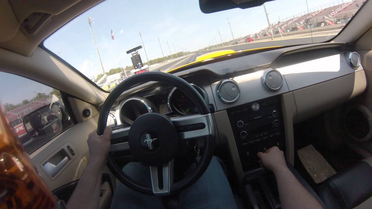 Mustang GT Saleen Supercharger Drag Race In Car