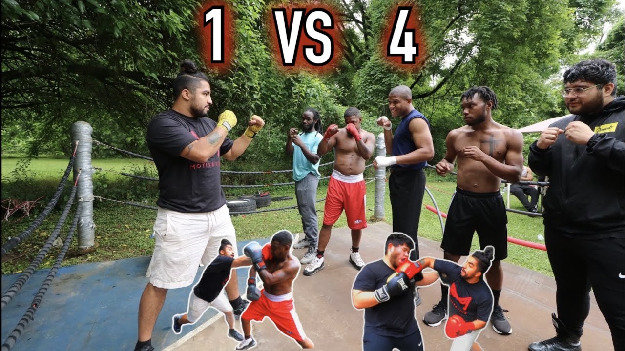 I CHALLENGED 4 PEOPLE TO BOX ME !!! *(BACKYARD BOXING)