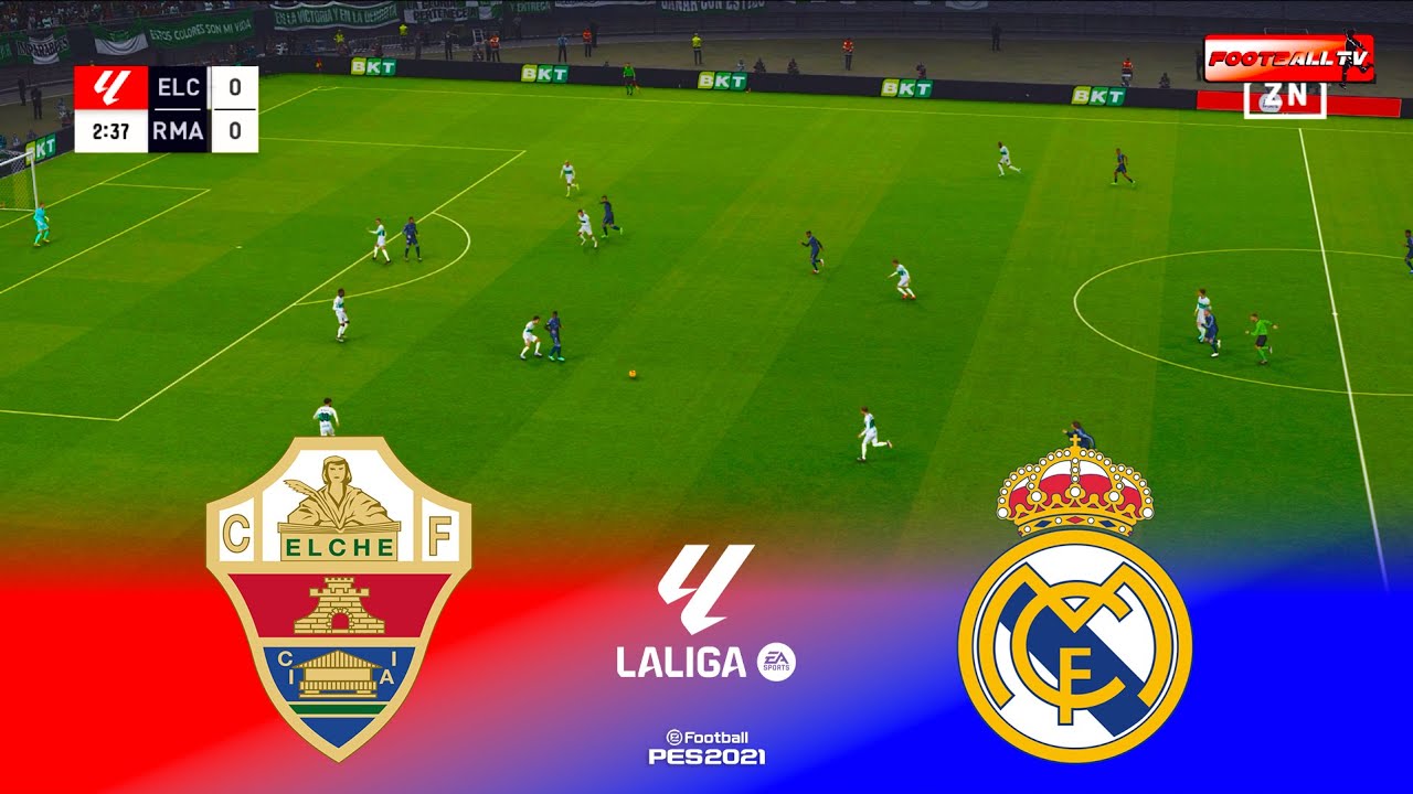 🔴Elche vs Real Madrid - Spanish La Liga 2025/26 | Pes 21 Gameplay