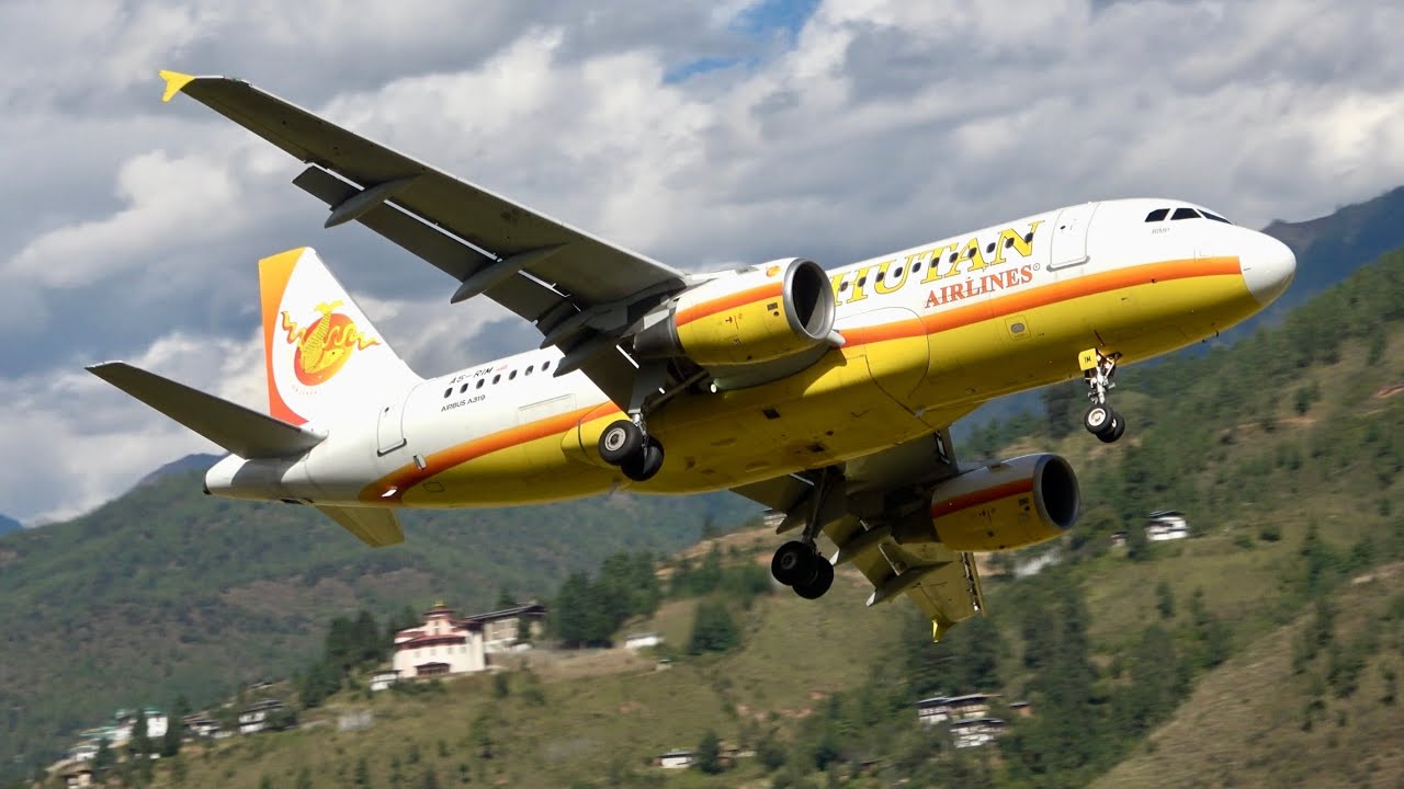 Paro Airport, Bhutan. Up close at One of the World’s most Dangerous! Planespotting in 4K 