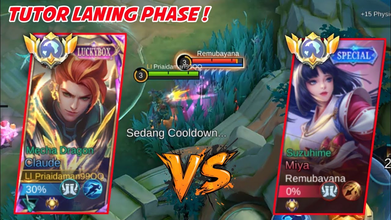 CLAUDE VS MIYA part2 ! MATCH SERU ! CARA LANING PHASE LAWAN MIYA - MLBB