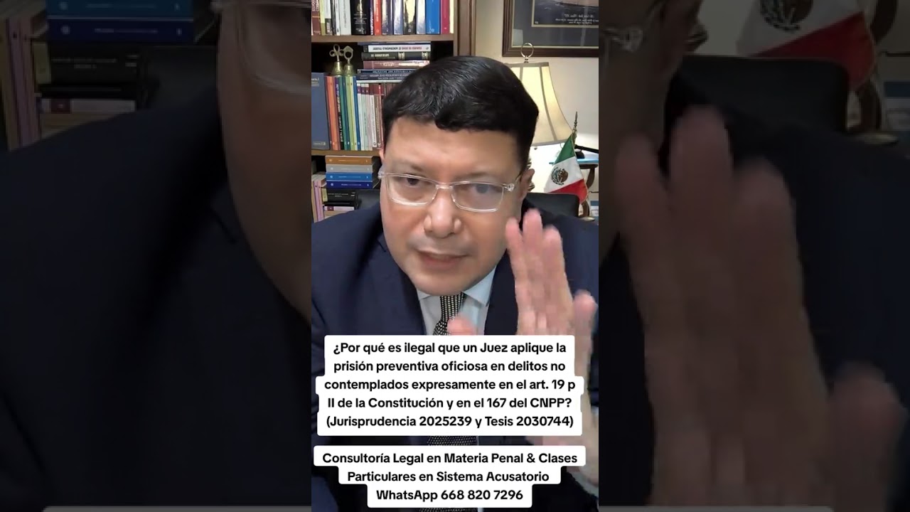 Por qué es ilegal que un Juez imponga la prisión oficiosa sí el delito no está en arts. 19 y 167?