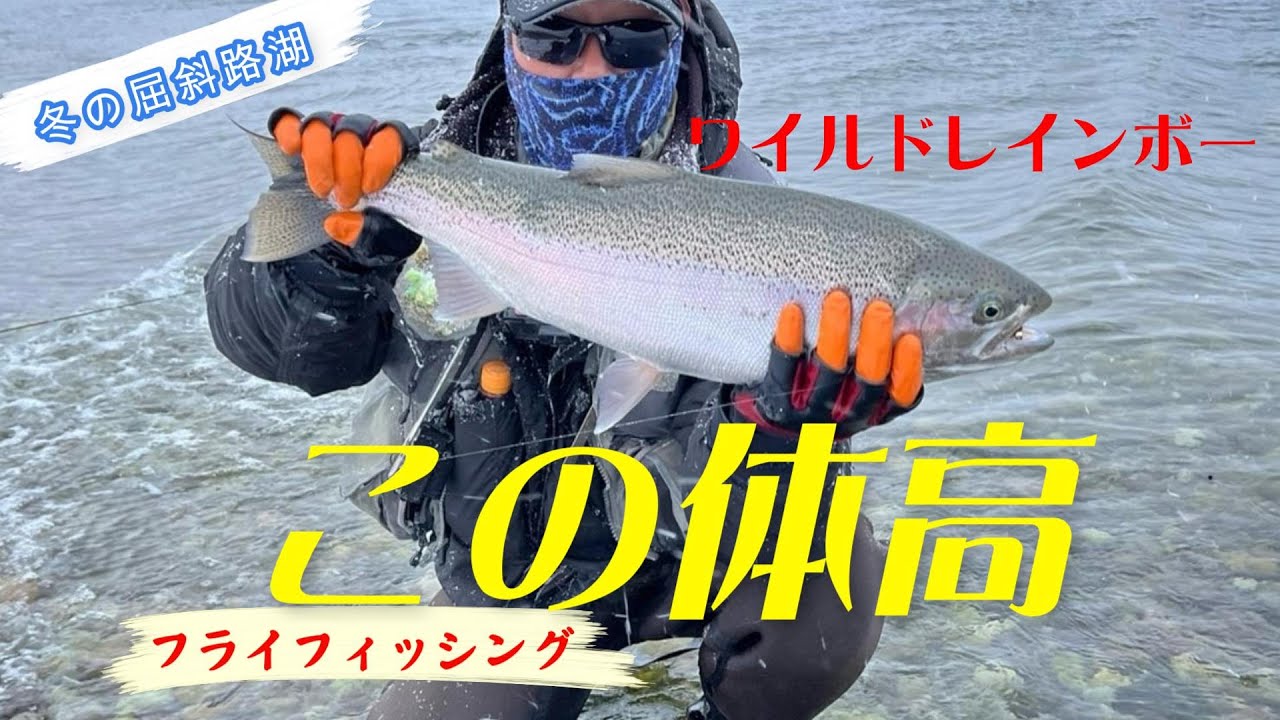 冬の屈斜路湖　ワイルドレインボー