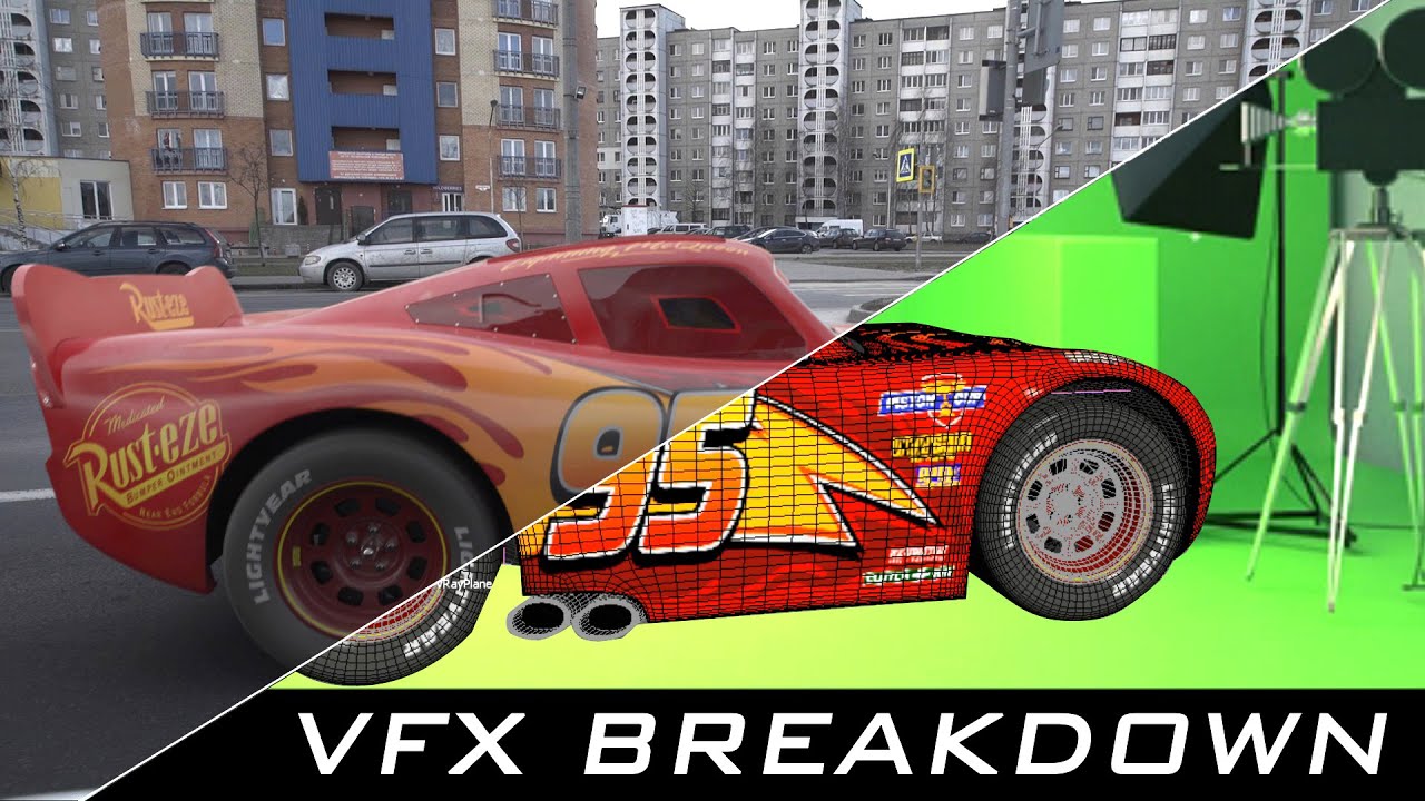 How to add 3D car in real video / Lightning McQueen VFX Breakdown