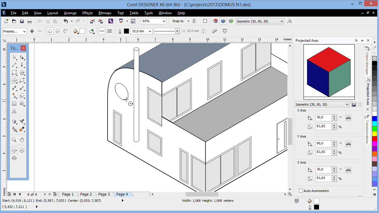 Isometric drawing tools in Corel DESIGNER
