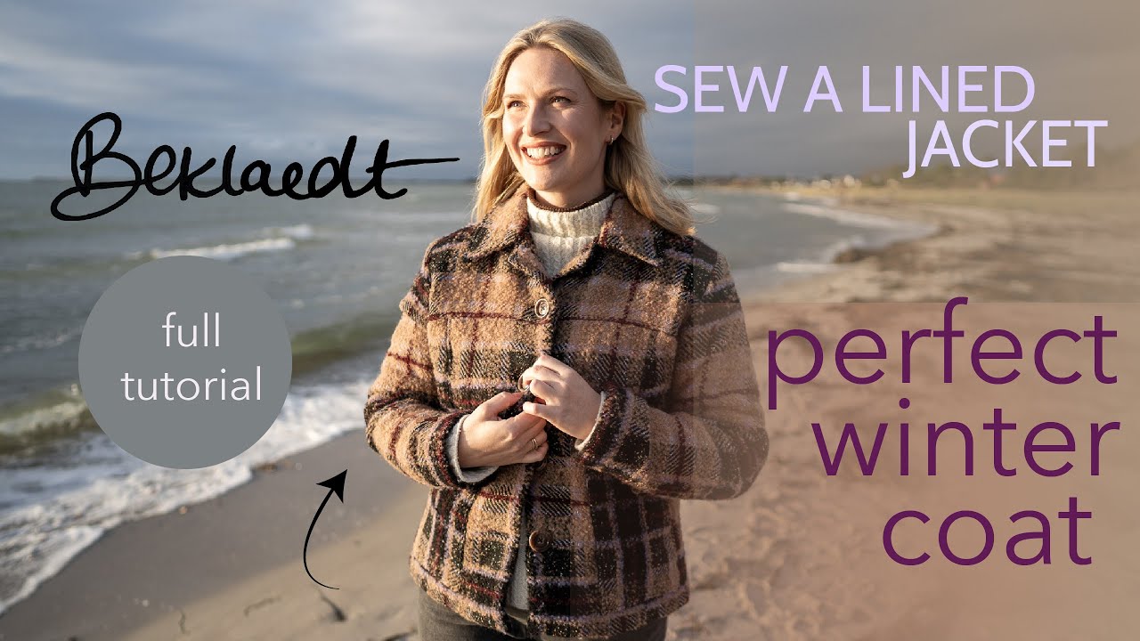 Sewing a winter coat, fully lined, with pockets and collar. Sewing pattern available for download