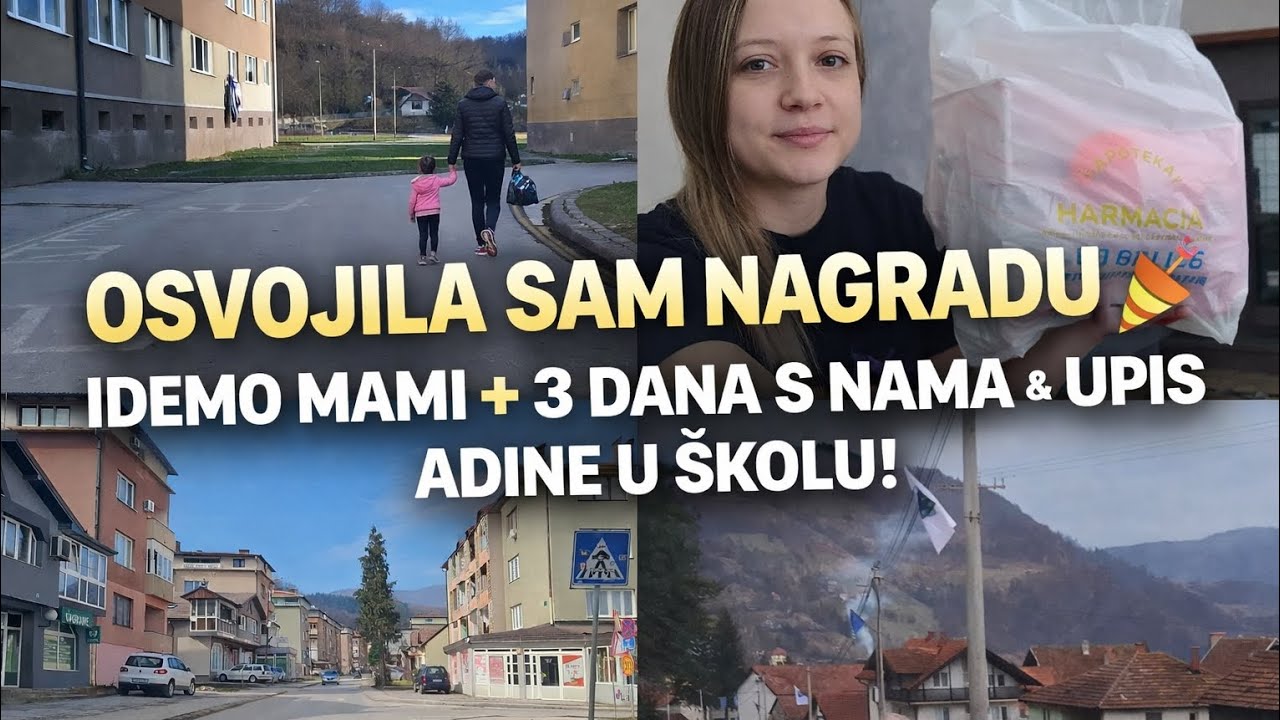 VELIKA SREĆA! Osvojila sam nagradu 🎉 Idemo mami & upis Adina u školu🥀🍀Tuga i sreca 🌷🤗🥹