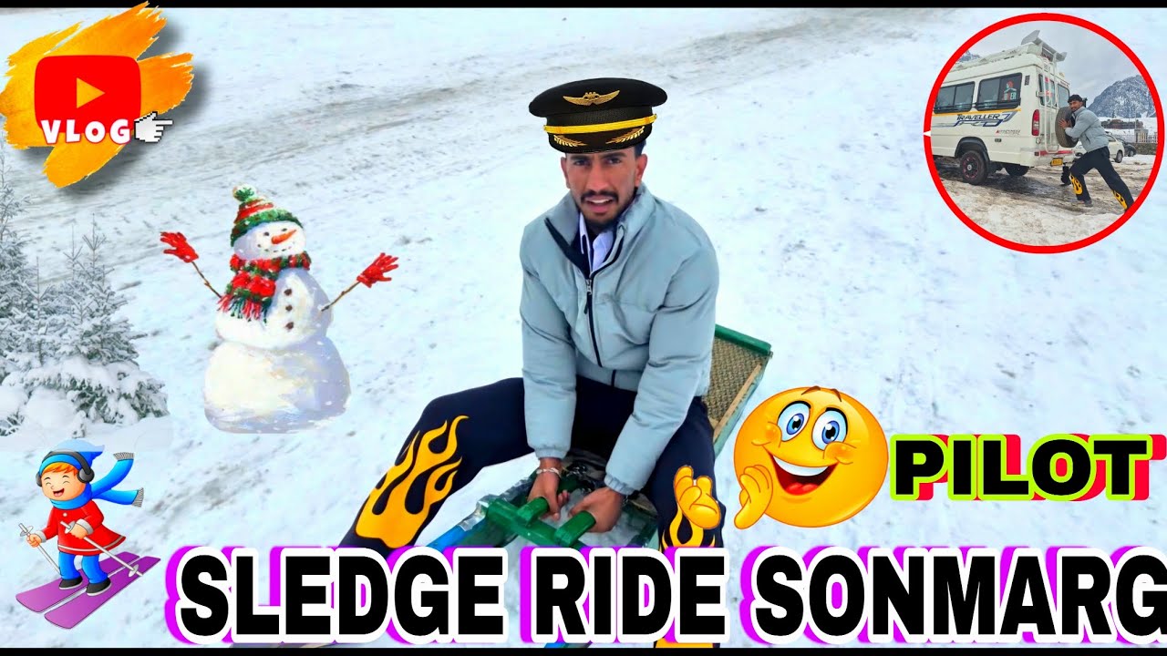 Snow fun 😄 Riding the Winter Waves Sledging Adventures in Sonmarg ❄️