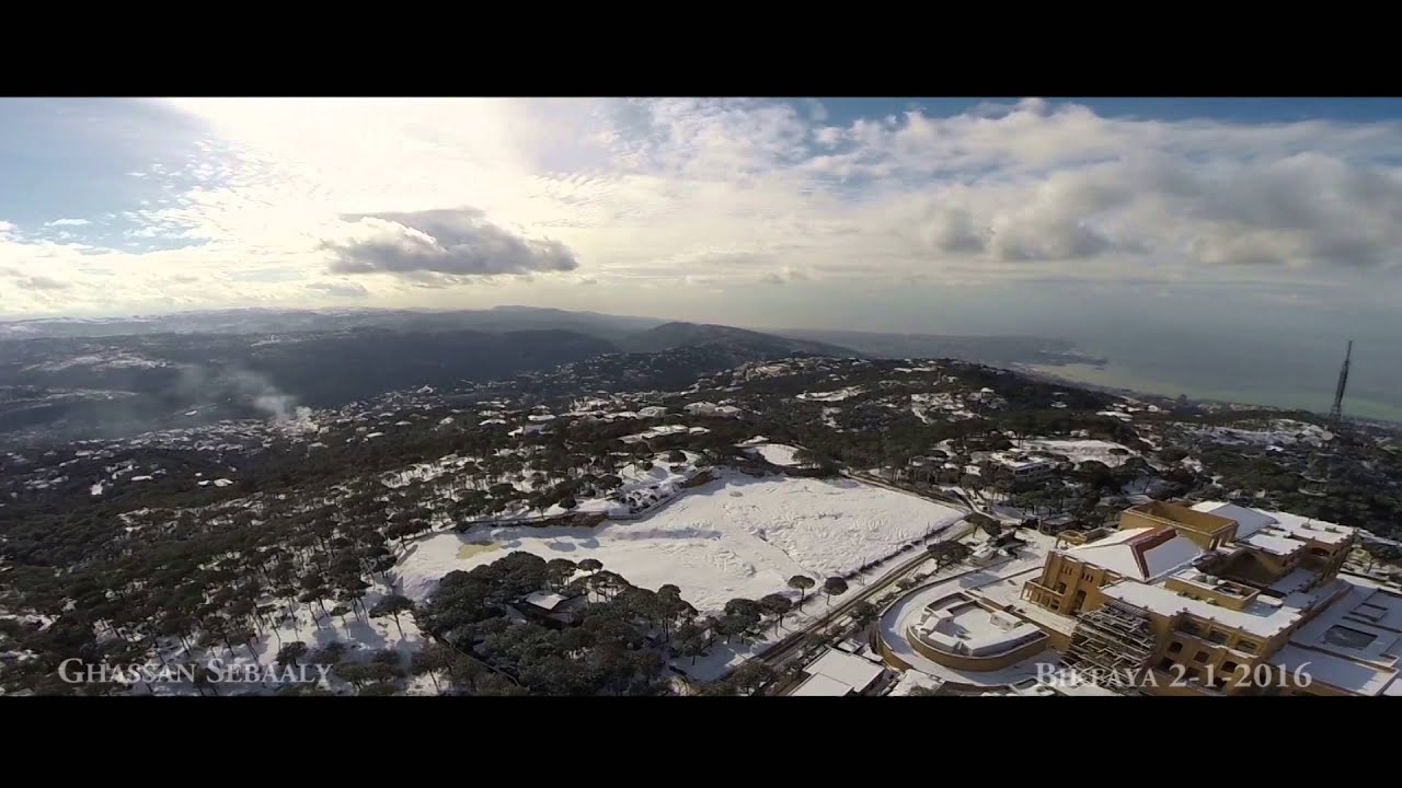 Bikfaya in white - Drone view