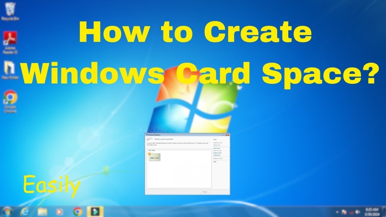 How to Create Windows CardSpace in Computer/Laptop? (Windows 7)