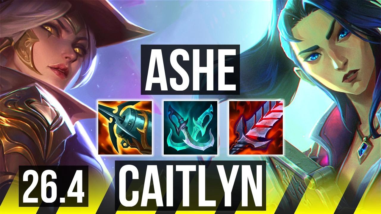 ASHE & Braum vs CAITLYN & Thresh (ADC) | 52K damage | KR Master | 26.4