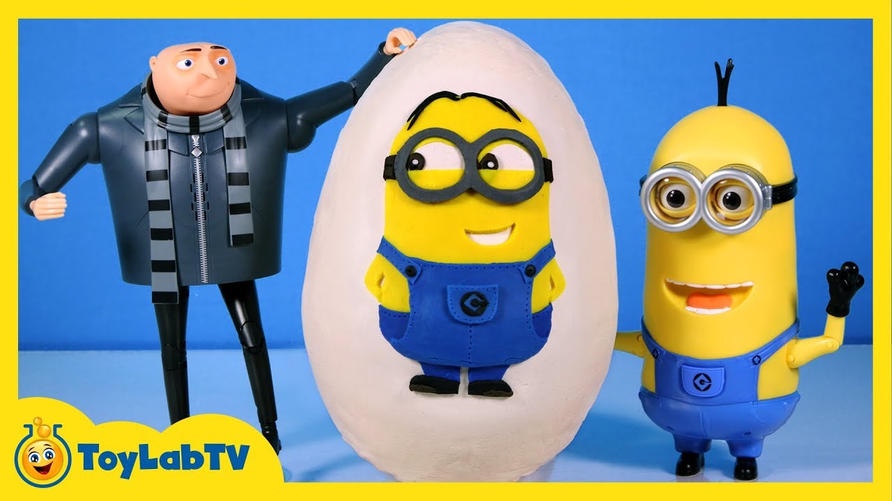 Giant Minion Play Doh Surprise Egg with Despicable Me, Big Hero 6 & SpongeBob Toy Opening