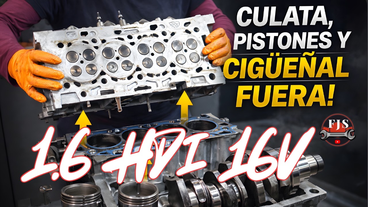1.6 HDi al desnudo Desmontamos culata, pistones y cigüeñal  Averías reales y preparación del montaje